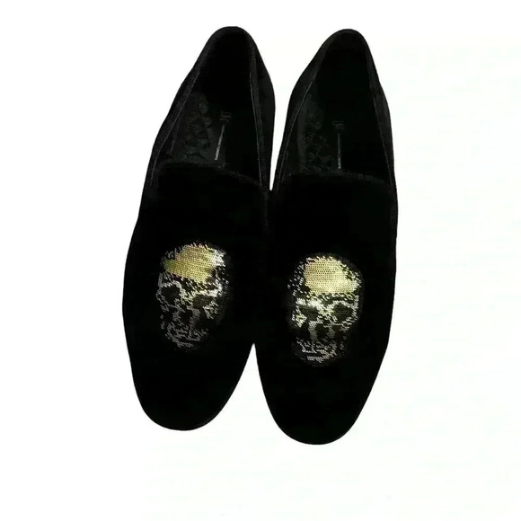 INC International Concepts Other - Black and gold skull head loafers, Size-10